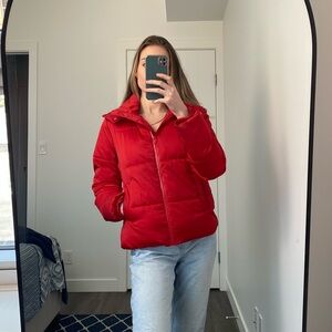 Garage Red Puffer Coat - Size small
